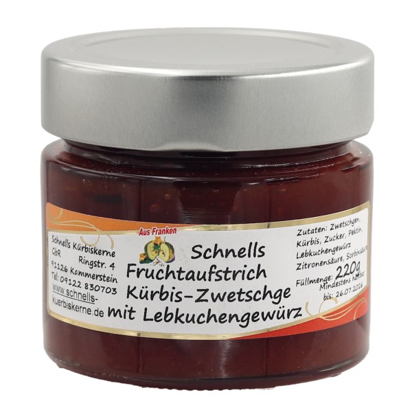 Fruchtaufstrich Kürbis-Zwetschge mit Lebkuchengewürz